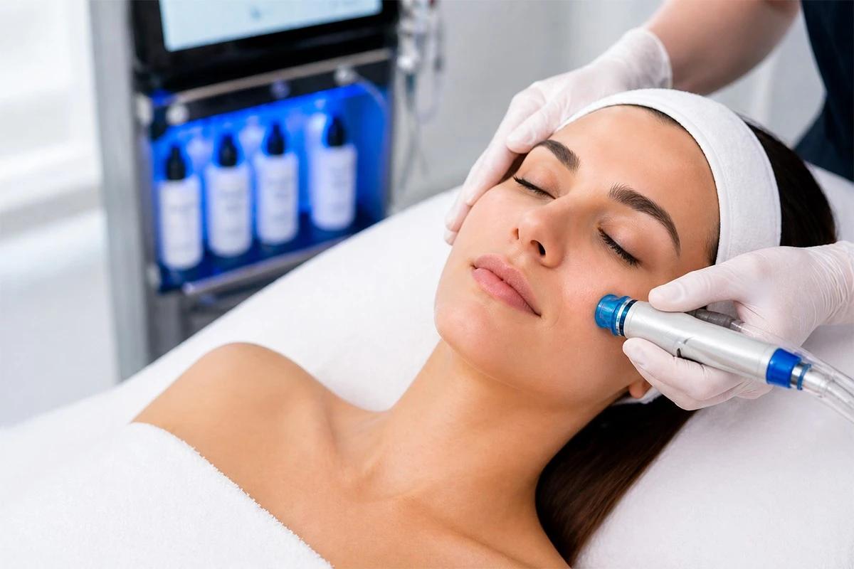 HydraFacial treatment procedure for deep cleansing, hydration, and glowing skin results