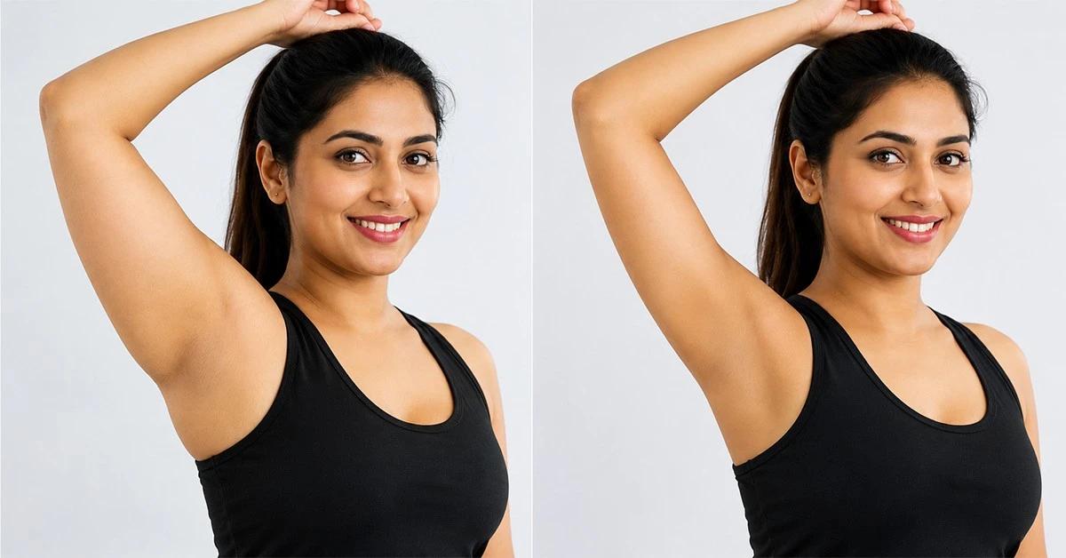 underarm fat removal treatment before and after results