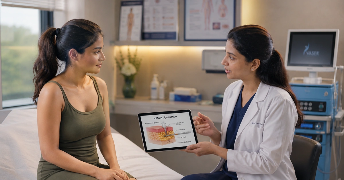 VASER liposuction procedure steps at Medlounges