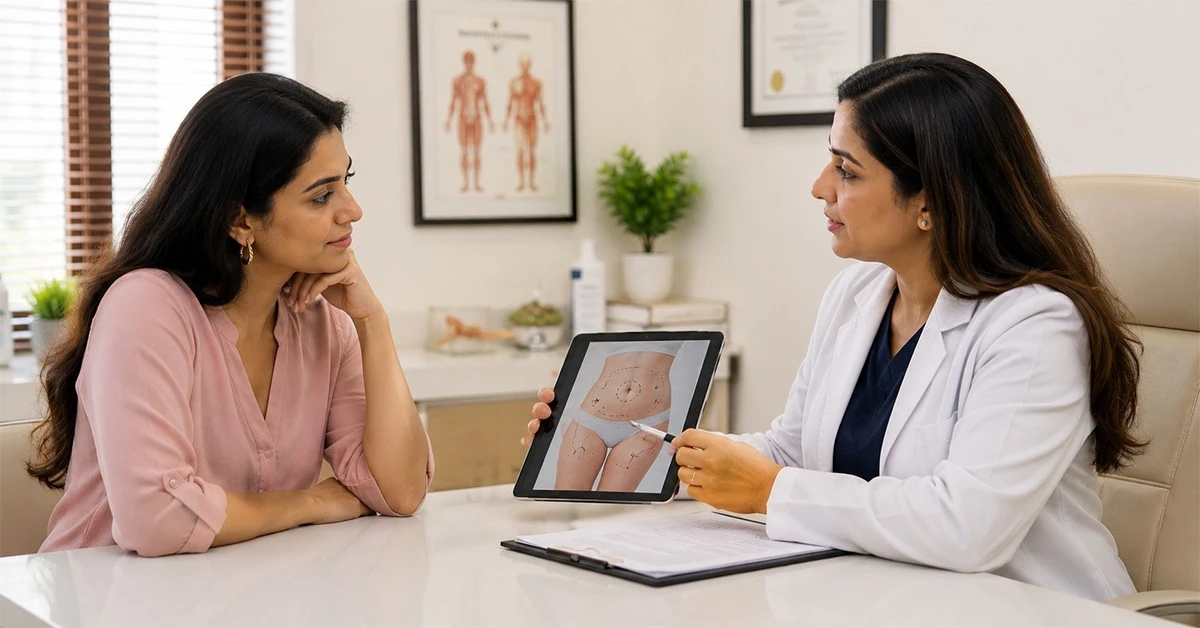 Liposuction consultation with a surgeon