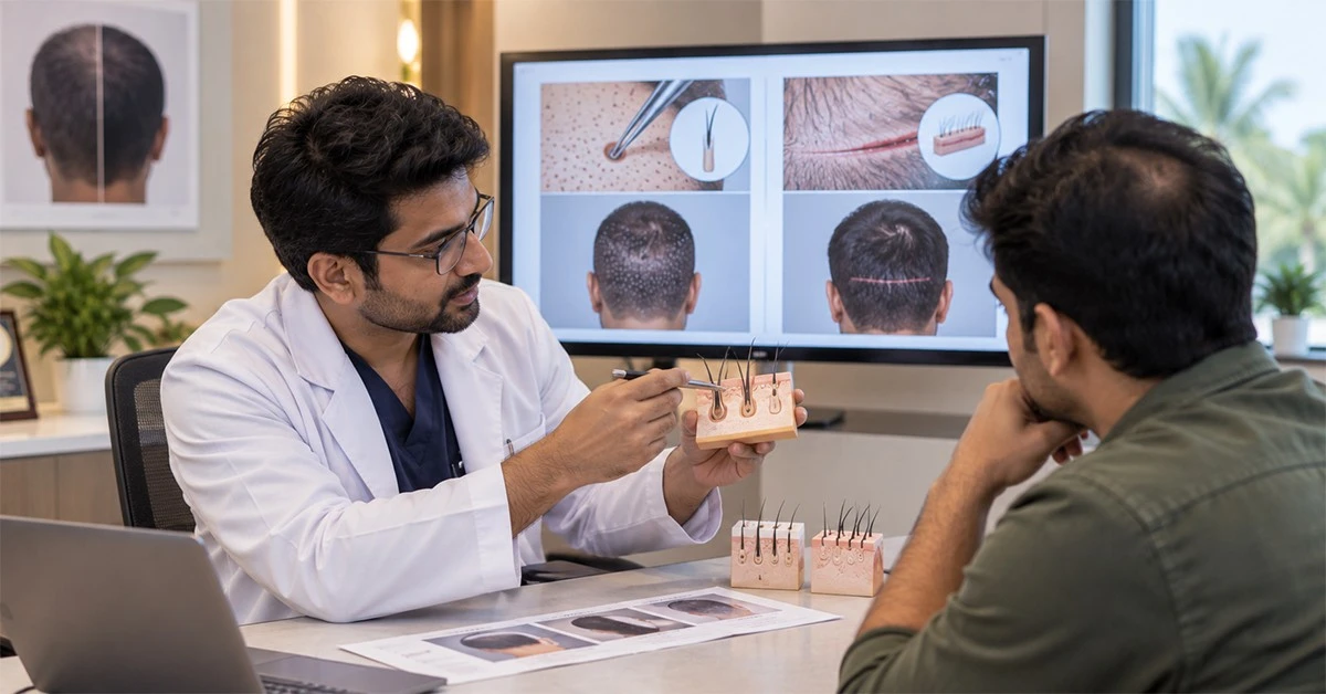 FUE vs GAT hair transplant techniques comparison